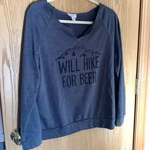 Will Hike For Beer sweatshirt
